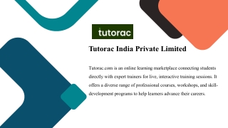 Unlock your potential with Tutorac’s Online Training! Get access to expert-led courses designed to enhance your IT skill