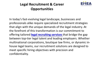 Legal Recruitment: Talent Meets Opportunity in Dubai & London