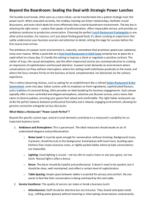 Beyond the Boardroom Sealing the Deal with Strategic Power Lunches