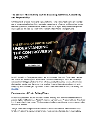 Photo Editing Ethics in 2025