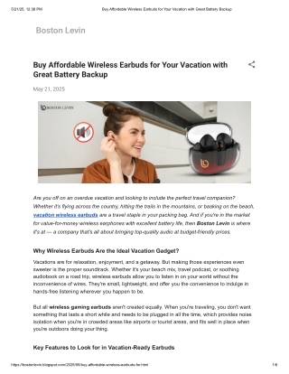 Buy Affordable Wireless Earbuds for Your Vacation with Great Battery Backup