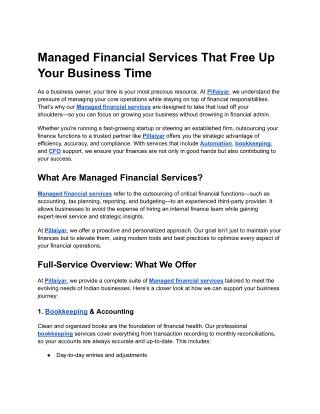 Managed Financial Services That Free Up Your Business Time