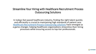 Streamline Your Hiring with Healthcare Recruitment Process Outsourcing