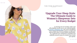 Upgrade Your Sleep Style: The Ultimate Guide to Women's Sleepwear Sets for Every