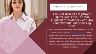 The Best Women’s Nightwear Shorts From Love The Pink Elephant for Summer 2025