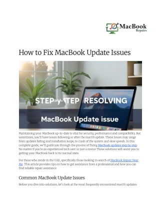 Step By Step Guide to Fix MacBook Update Issue