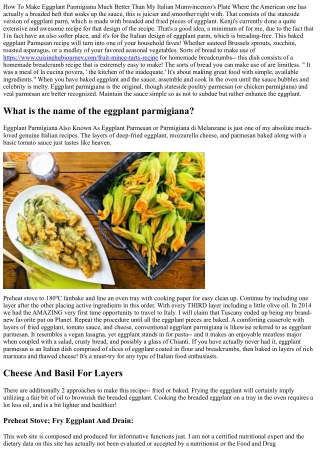 Baked Eggplant Parmesan Dish And Video!