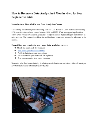 How to Become a Data Analyst in 6 Months (Step by Step Beginner's Guide)