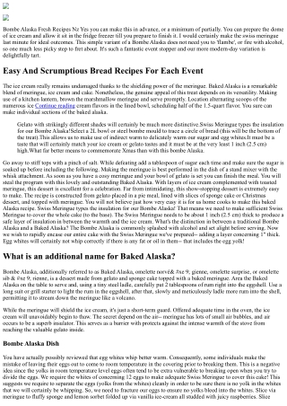 Bombe Alaska Fresh Dishes Nz