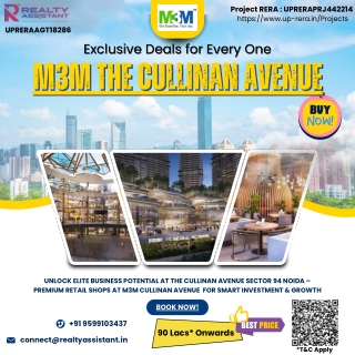 M3M The Cullinan Avenue – Premier Retail Shops on Noida Expressway, Sector 94 No