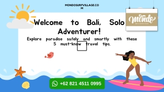Welcome to Bali, Solo Adventurer!