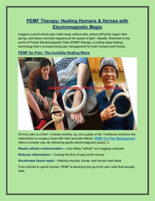 PEMF Therapy Healing Humans & Horses with Electromagnetic Magic