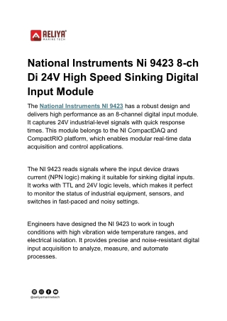 National Instruments Ni 9423 8