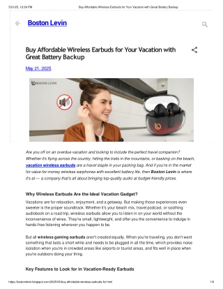 Buy Affordable Wireless Earbuds for Your Vacation with Great Battery Backup