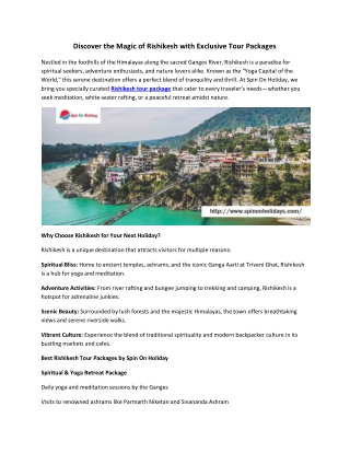 Discover the Magic of Rishikesh with Exclusive Tour Packages