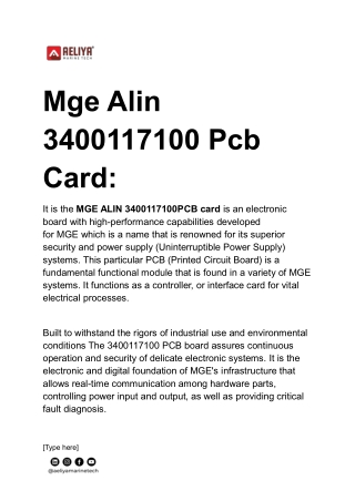 Mge Alin 3400117100 Pcb Card