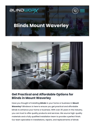 Blinds Mount Waverley
