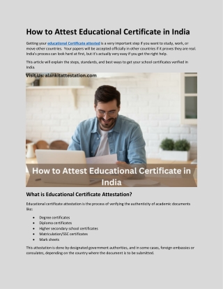 How to Attest Educational Certificate in India