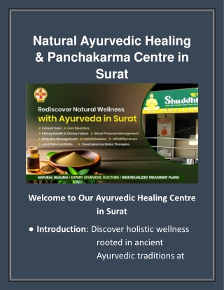 Natural Ayurvedic Healing & Panchakarma Centre in Surat