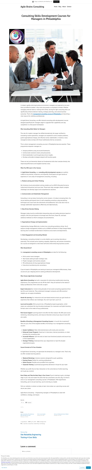 Management consulting courses in Philadelphia