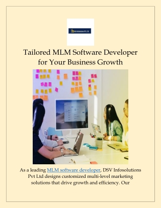 Tailored MLM Software Developer for Your Business Growth
