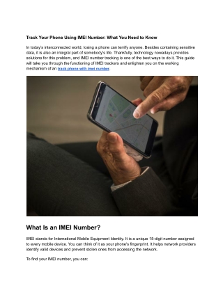 Track Your Phone Using IMEI Number_ What You Need to Know