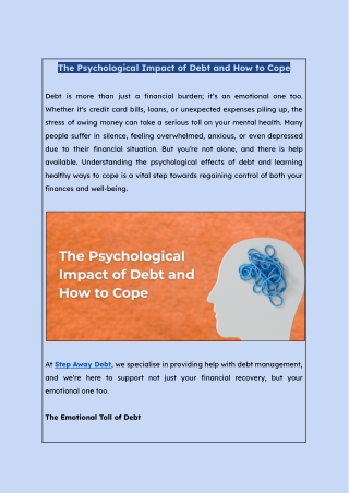 The Psychological Impact of Debt and How to Cope