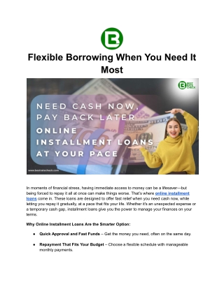 Easy Online Installment Loans