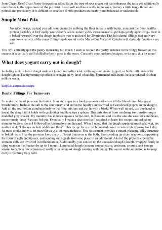 Sour Lotion Pastry Recipes