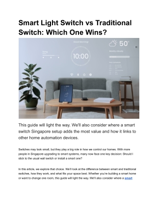Smart Light Switch vs Traditional Switch: Which One Wins?