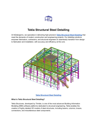 Tekla Structural Steel Detailing