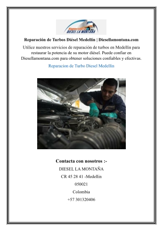 Reparación de Turbos Diésel Medellín | Diesellamontana.com