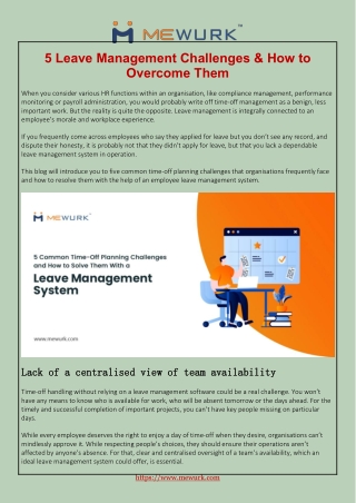 5 Leave Management Challenges & How to Overcome Them