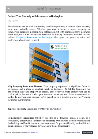 Property Insurance in Burlington