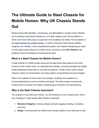 The Ultimate Guide to Steel Chassis for Mobile Homes_ Why UK Chassis Stands Out