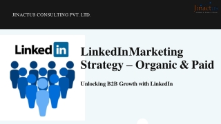 LinkedIn	Marketing Strategy –Organic & Paid