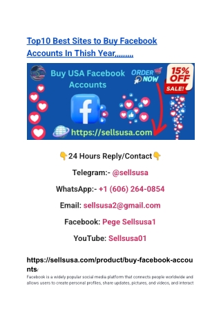 Top10 Best Sites to Buy Facebook Accounts In Thish Year,,,,,,,,,