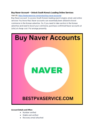 Buy Naver Account