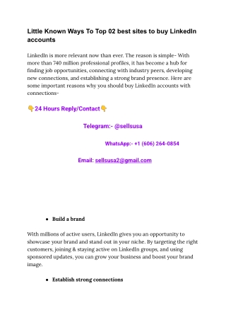 Little Known Ways To Top 02 best sites to buy LinkedIn accounts
