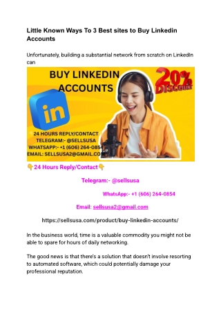 Little Known Ways To 3 Best sites to Buy Linkedin Accounts
