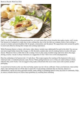 Beetroot Risotto Dish: How To Make Beetroot Risotto Dish Homemade Beetroot Risot