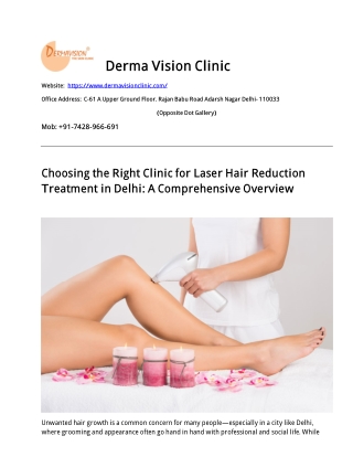 Laser Hair Reduction Treatment Delhi