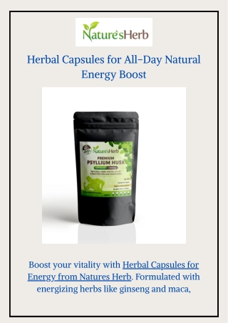 Herbal Capsules for All-Day Natural Energy Boost