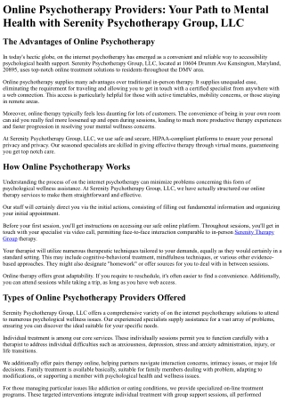 Serenity Psychotherapy Group