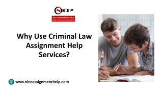 Why Use Criminal Law Assignment Help Services?