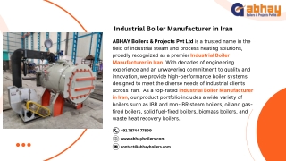 Industrial Boiler Manufacturer in Iran