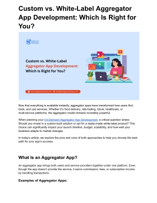 Custom vs. White-Label Aggregator App Development: Which Is Right for You?