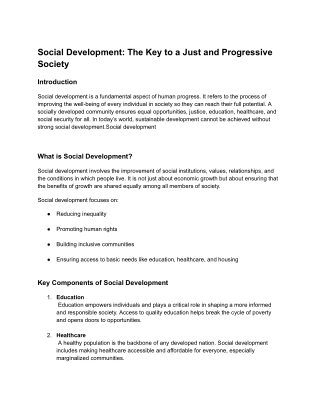 Social DeSocial Enterprises:velopment_ The Key to a Just and Progressive Society