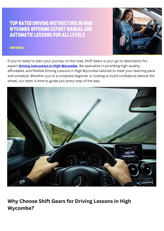 Shift Gears Driving School