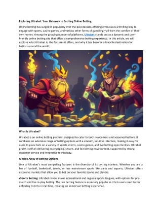 Exploring Ultrabet: Your Gateway to Exciting Online Betting